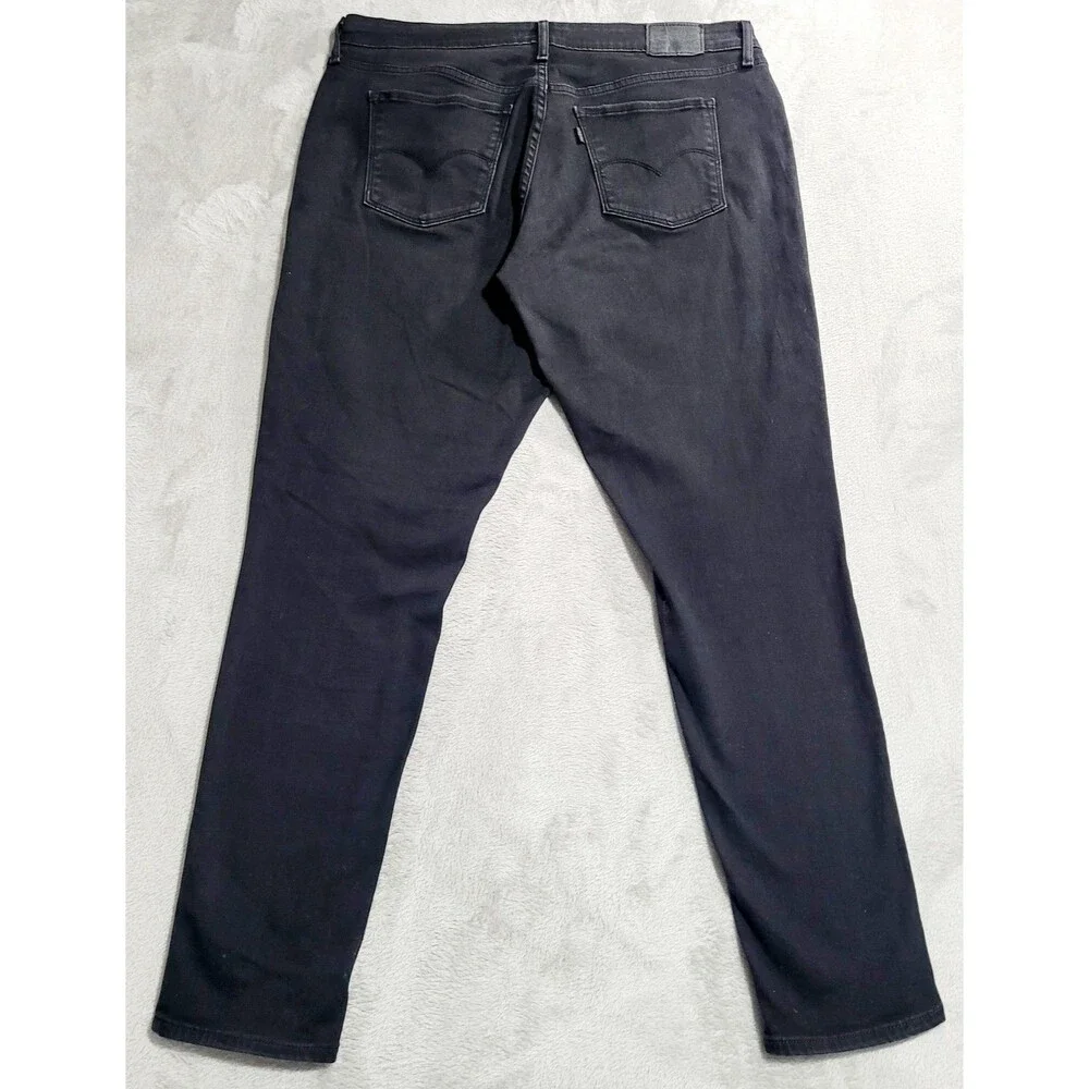 Levi's 711 Skinny Jeans Womens 16W Black Dark Wash Mid Rise Stretch Denim - Picture 2 of 16